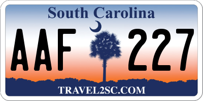 SC license plate AAF227