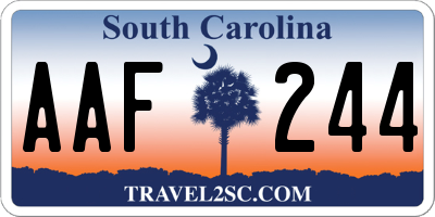 SC license plate AAF244