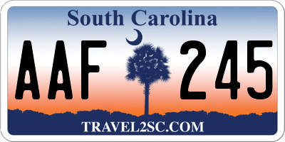 SC license plate AAF245