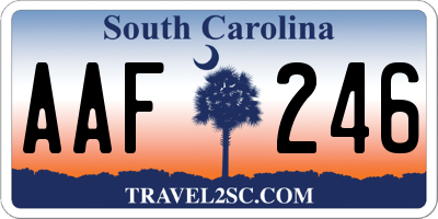 SC license plate AAF246