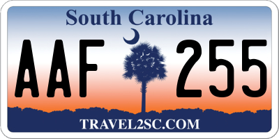 SC license plate AAF255