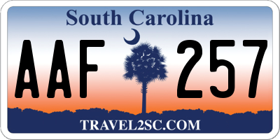 SC license plate AAF257