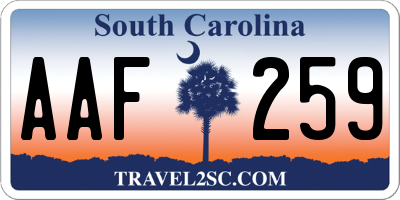 SC license plate AAF259