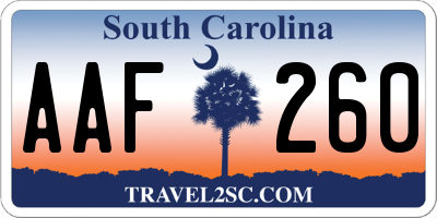 SC license plate AAF260