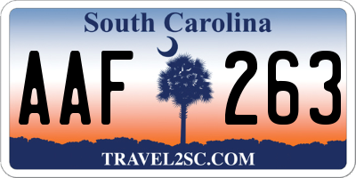 SC license plate AAF263