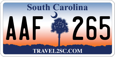 SC license plate AAF265