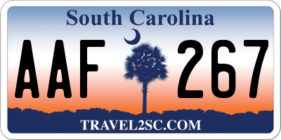 SC license plate AAF267