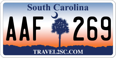 SC license plate AAF269