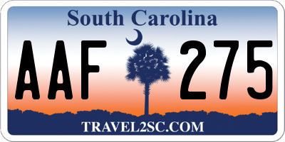 SC license plate AAF275