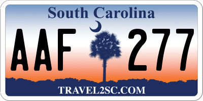 SC license plate AAF277