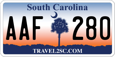 SC license plate AAF280