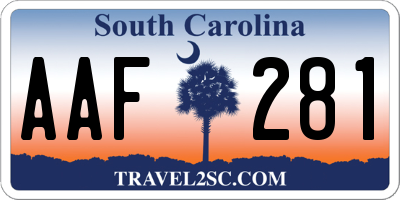 SC license plate AAF281