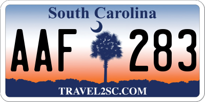 SC license plate AAF283