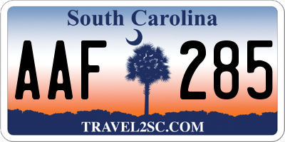 SC license plate AAF285