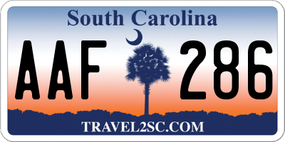 SC license plate AAF286