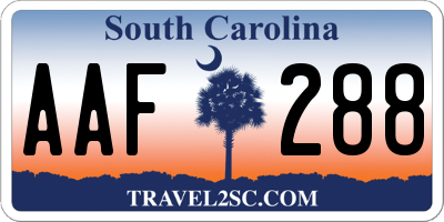 SC license plate AAF288