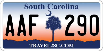 SC license plate AAF290