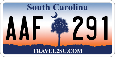 SC license plate AAF291