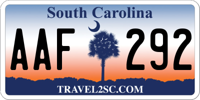 SC license plate AAF292