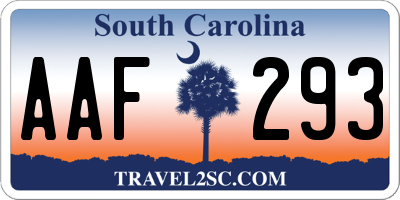 SC license plate AAF293