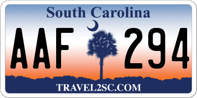 SC license plate AAF294