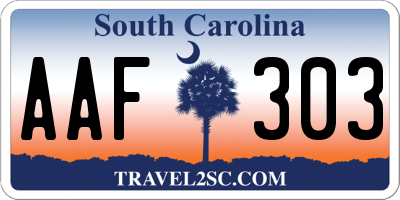 SC license plate AAF303