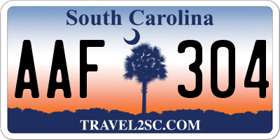 SC license plate AAF304