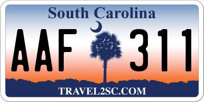 SC license plate AAF311