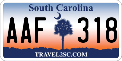 SC license plate AAF318