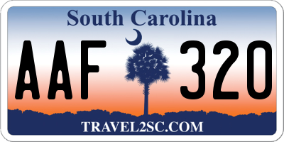 SC license plate AAF320