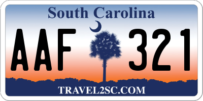 SC license plate AAF321