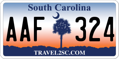 SC license plate AAF324