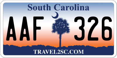 SC license plate AAF326