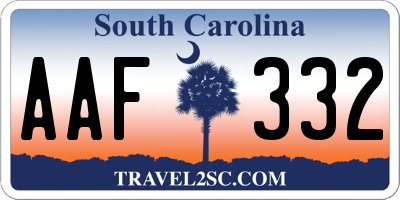 SC license plate AAF332