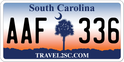 SC license plate AAF336