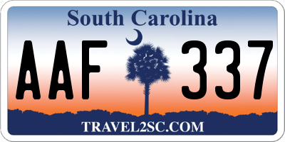 SC license plate AAF337