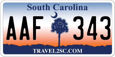 SC license plate AAF343