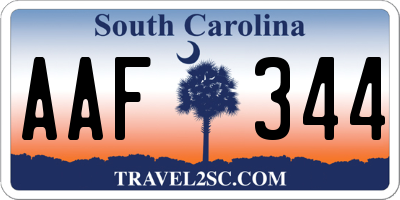 SC license plate AAF344