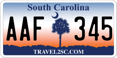 SC license plate AAF345