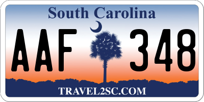 SC license plate AAF348