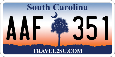 SC license plate AAF351