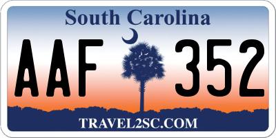 SC license plate AAF352