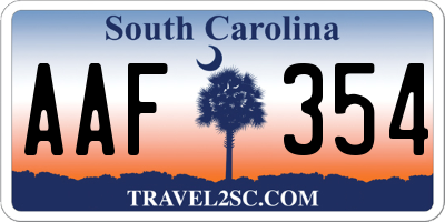 SC license plate AAF354