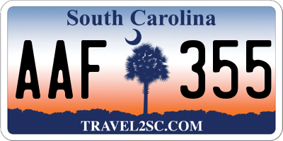 SC license plate AAF355