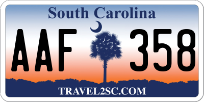 SC license plate AAF358