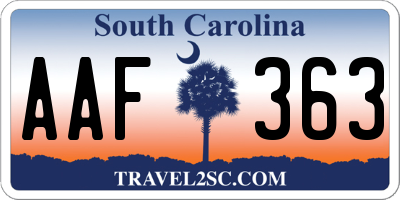 SC license plate AAF363