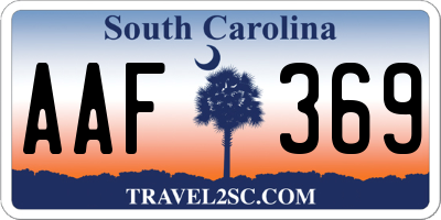 SC license plate AAF369