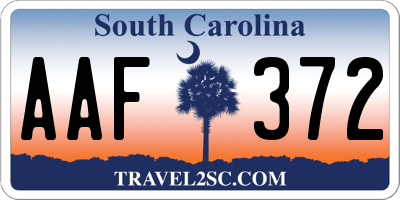 SC license plate AAF372