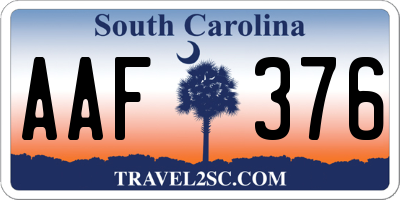 SC license plate AAF376