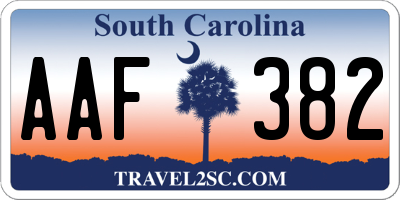 SC license plate AAF382